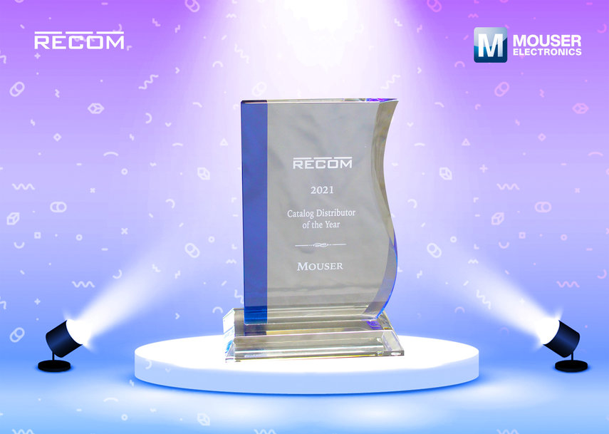 Mouser nominata High Service Distributor of the Year 2021 da RECOM 